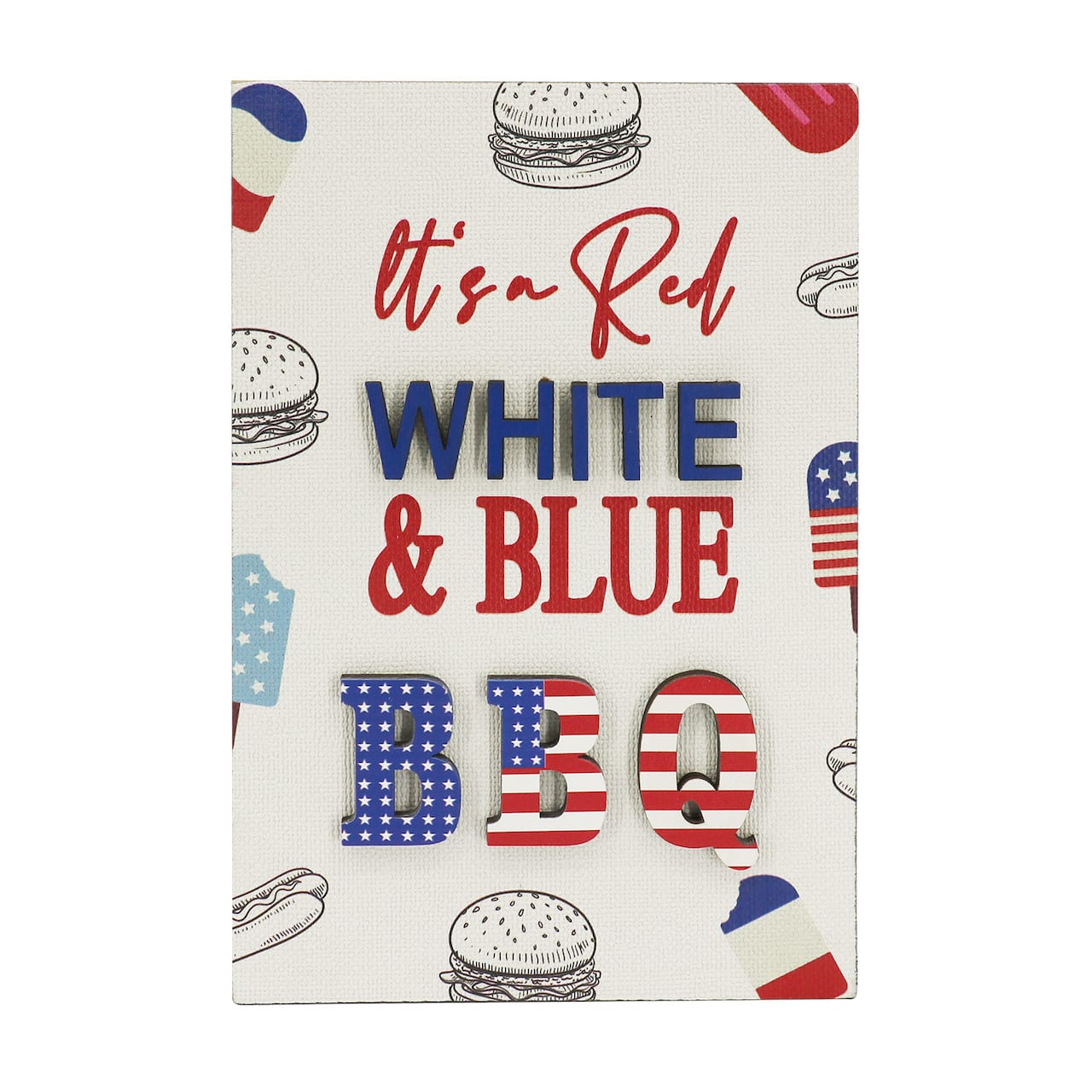 8&#x22; Red, White &#x26; Blue BBQ Tabletop Sign by Celebrate It&#x2122;